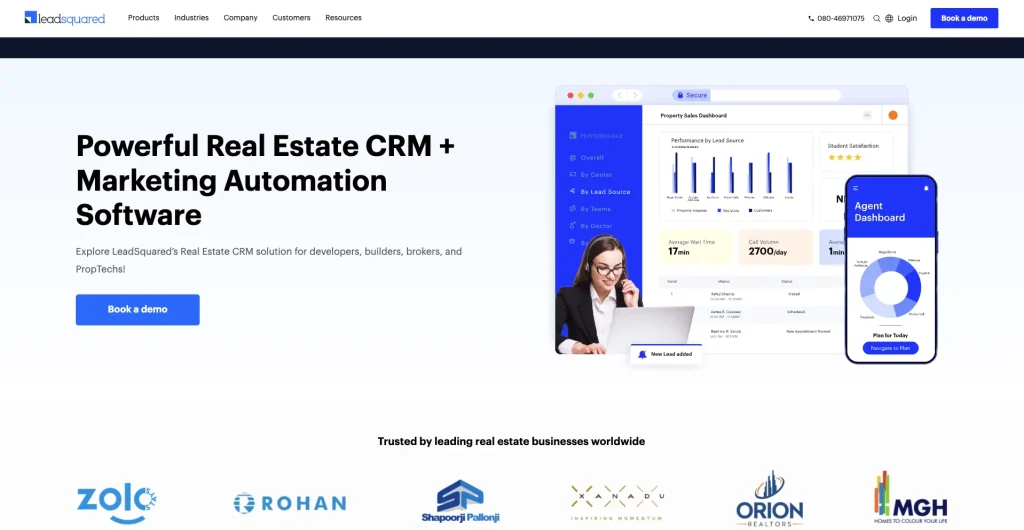 LeadSquared is built specifically for the fast-paced real estate industry, offering a CRM that excels in turning leads into customers